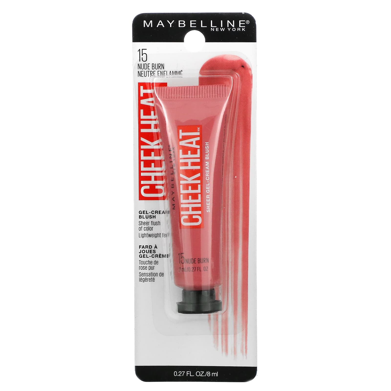 Maybelline, Cheek Heat, Кисть для геля и крема, телесный ожог, 0,27 жидкой унции (8 мл)