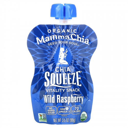 Mamma Chia, Organic Chia Squeeze, Vitality Snack, лесная малина, 8 порций, 99 г (3,5 унции)