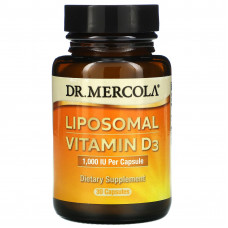 Dr. Mercola, липосомальный витамин D3, 1000 МЕ, 30 капсул