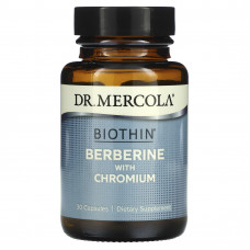 Dr. Mercola, Biothin, берберин с хромом, 30 капсул