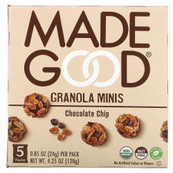 MadeGood, Granola Minis, шоколадная крошка, 5 пакетиков по 24 г (0,85 унции)
