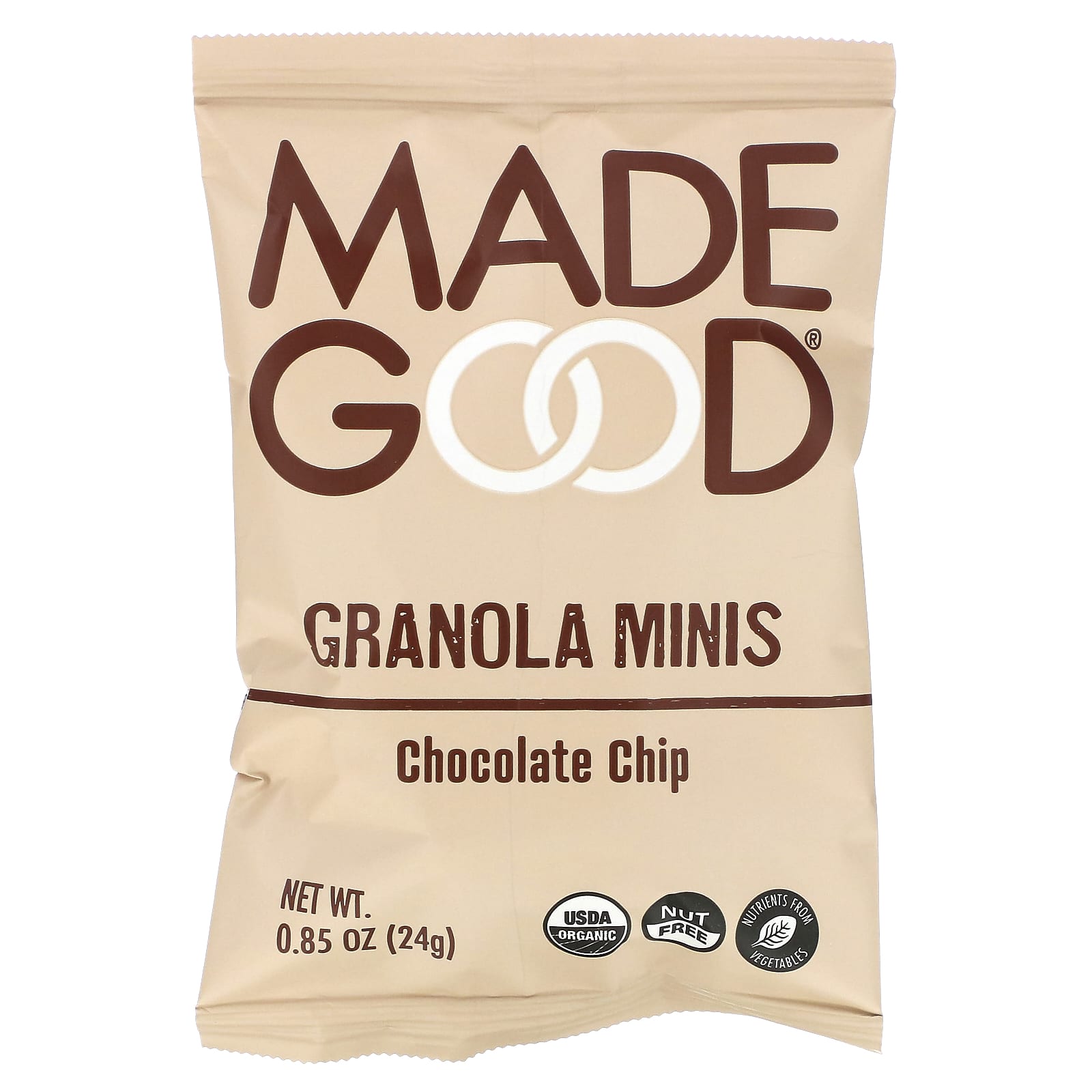 MadeGood, Granola Minis, шоколадная крошка, 5 пакетиков по 24 г (0,85 унции)