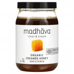 Madhava Natural Sweeteners, Clean & Simple, Органический крем-мед, нефильтрованный, 22 унции (624 г)