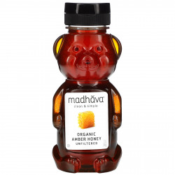 Madhava Natural Sweeteners, Органический янтарный мед, нефильтрованный, 340 г (12 унций)