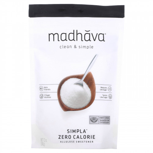 Madhava Natural Sweeteners, Simpla, чистый и простой вкус, безкалорийный подсластитель на основе аллюлозы, 340 г (12 унций) (Товар снят с продажи) 