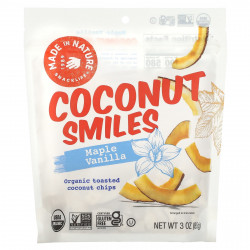 Made in Nature, Organic Coconut Smiles, клен и ваниль, 85 г (3 унции)