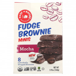 Made in Nature, Fudge Brownie Minis, мокко, 8 пирожных, 168 г (5,92 унции)