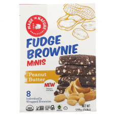 Made in Nature, Fudge Brownie Minis, арахисовая паста, 8 пирожных, 168 г (5,92 унции)