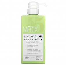 Medix 5.5, Кокосовое масло + мед манука, крем для восстановления кожи, 15 жидких унций (444 мл)