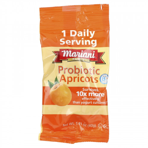 Mariani Dried Fruit, Абрикосы с пробиотиками, 7 пакетиков по 40 г (1,41 унции)