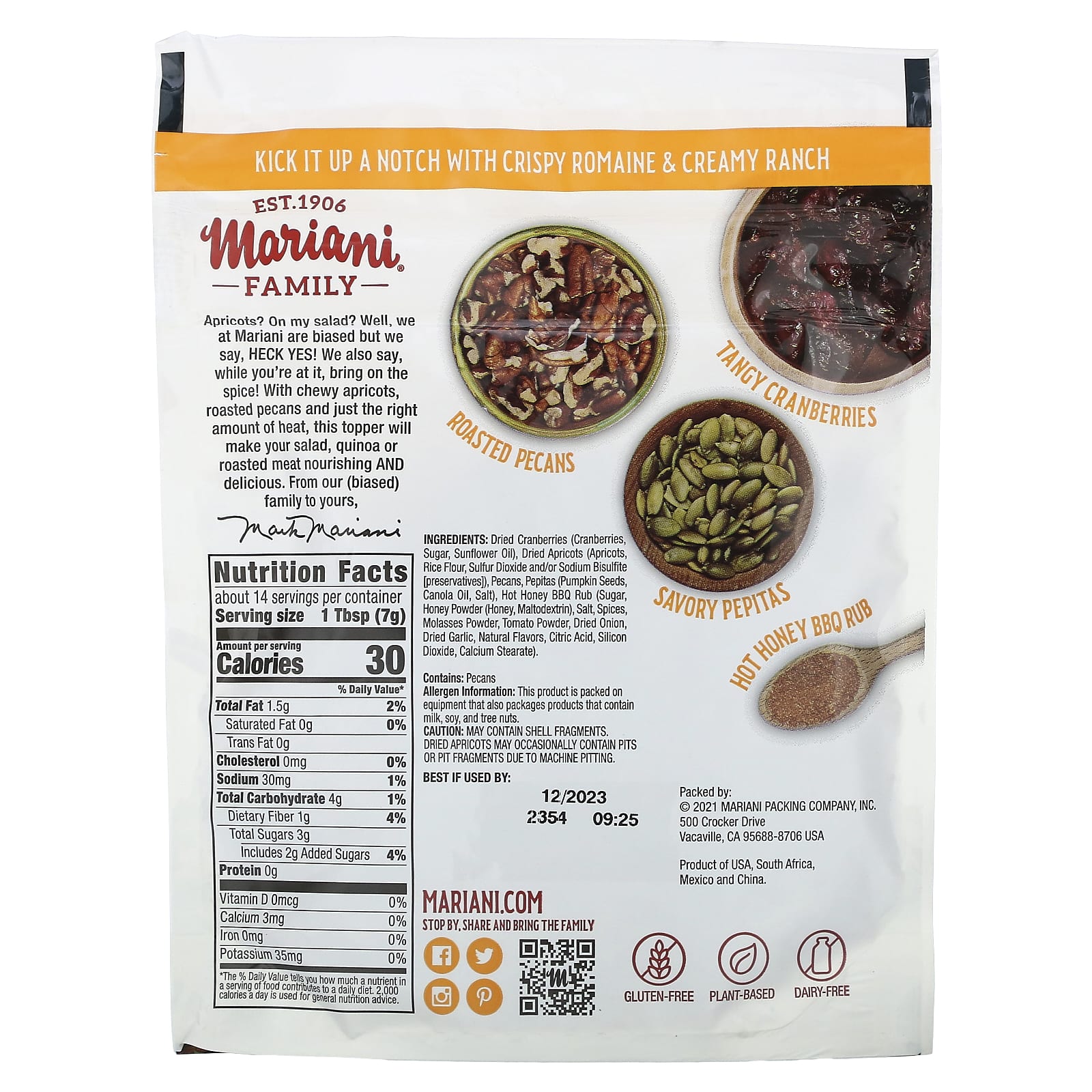 Mariani Dried Fruit, пряная абрикосовая глазурь, 99 г (3,5 унции)