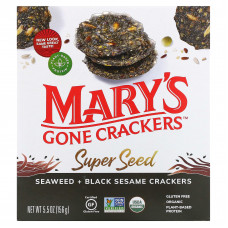 Mary's Gone Crackers, Super Seed, зерновые крекеры, водоросли и черный кунжут, 155 г (5,5 унции)