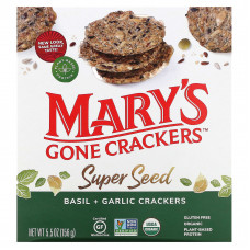 Mary's Gone Crackers, Super Seed, зерновые крекеры, базилик и чеснок, 156 г (5,5 унции)