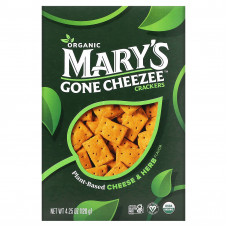 Mary's Gone Crackers, Mary's Gone Cheezee Plant-Based Cheese & Herb, 4.25 oz (120 g)