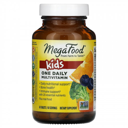 MegaFood, Kids One Daily, витамины для детей, 60 таблеток