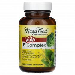 MegaFood, Комплекс витаминов группы B для детей, 30 таблеток
