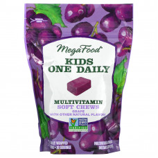 MegaFood, One Daily, для детей, жевательная мультивитаминная добавка, со вкусом винограда, 30 жевательных пастилок в индивидуальной упаковке