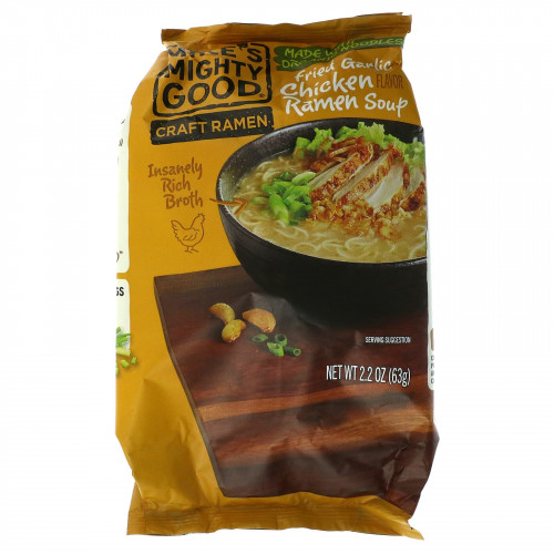 Mike's Mighty Good, Craft Ramen, суп с жареным чесноком и курицей, рамэн, 63 г (2,2 унции)