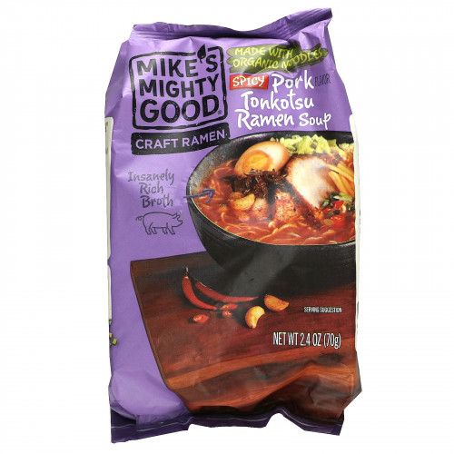 Mike's Mighty Good, Craft Ramen, Острый суп тонкоцу из свинины рамэн, 2,4 унции (70 г)