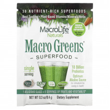 Macrolife Naturals, Macro Greens, суперфуд, 9.4 g