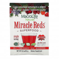 Macrolife Naturals, Miracle Reds, суперфуд, годжи, гранат, асаи, мангостан, 9,5 г (0,3 унции)