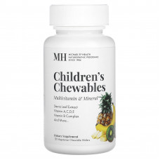 Michael's Naturopathic, Детские жевательные таблетки, мультивитамины и минералы, 120 вегетарианских жевательных вафель