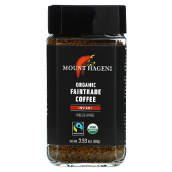 Mount Hagen, органический растворимый кофе, приобретенный с соблюдением принципов справедливой торговли, сублимированный, 100 г (3,53 унции)