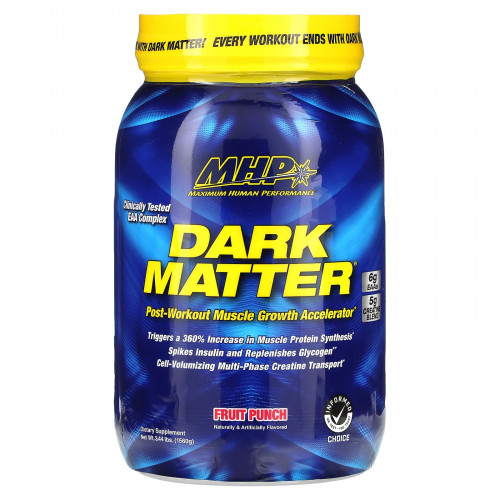 MHP, DARK MATTER, ускоритель роста мышц после тренировки, фруктовый пунш, 1560 г (3,44 фунта)