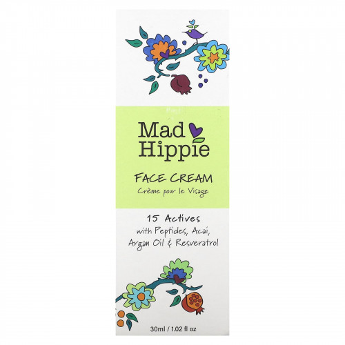 Mad Hippie, крем для лица, 15 активных веществ, 30 мл (1 жидк. унция)