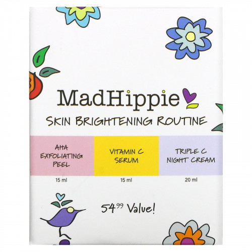 Mad Hippie, Регулярный набор для осветления кожи, набор из 3 предметов