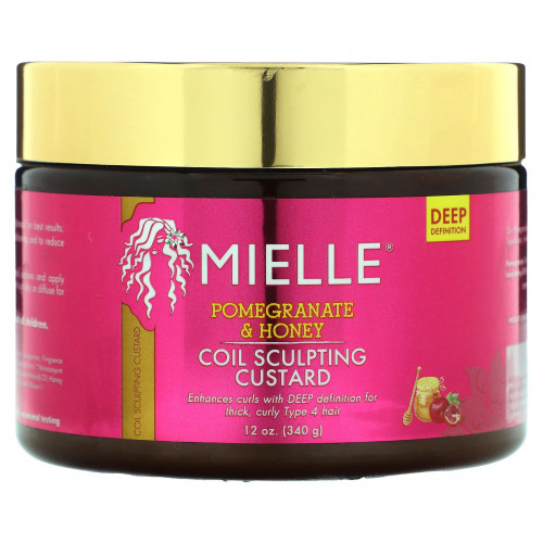 Mielle, Coil Sculpting Custard, гранат и мед, 340 г (12 унций)