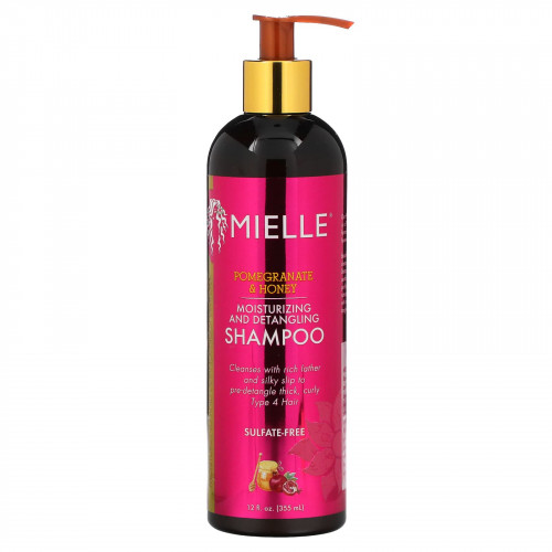 Mielle, Увлажняющий шампунь для распутывания волос, гранат и мед, 355 мл (12 жидк. Унций)