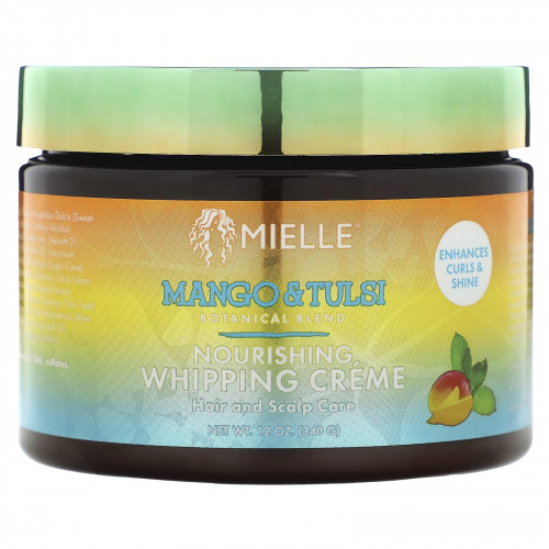 Mielle, Питательный, крем для взбивания, манго и тулси, 340 г (12 унций)