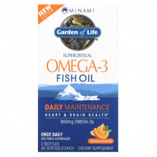 Minami Nutrition, Сверхкритический, Omega-3 Fish Oil, 850 мг, апельсиновый вкус, 120 гелевых капсул в каждой упаковке