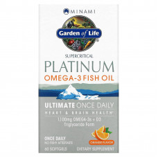 Minami Nutrition, Platinum, рыбий жир Омега-3 со вкусом апельсина, 60 мягких желатиновых капсул