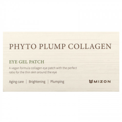 Mizon, Phyto Plump Collagen, гелевые патчи для глаз, 60 патчей по 1,4 г