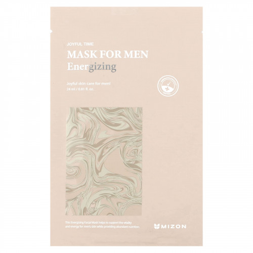 Mizon, Для мужчин, косметическая маска, бодрящая, 1 листовая маска, 24 мл (0,81 жидк. Унции)