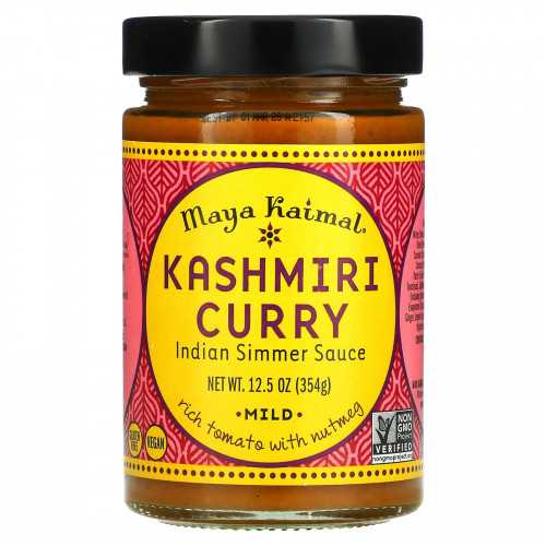 Maya Kaimal, Kashmiri Curry, Индийский соус на медленном огне, мягкий, 12,5 унций (354 г)