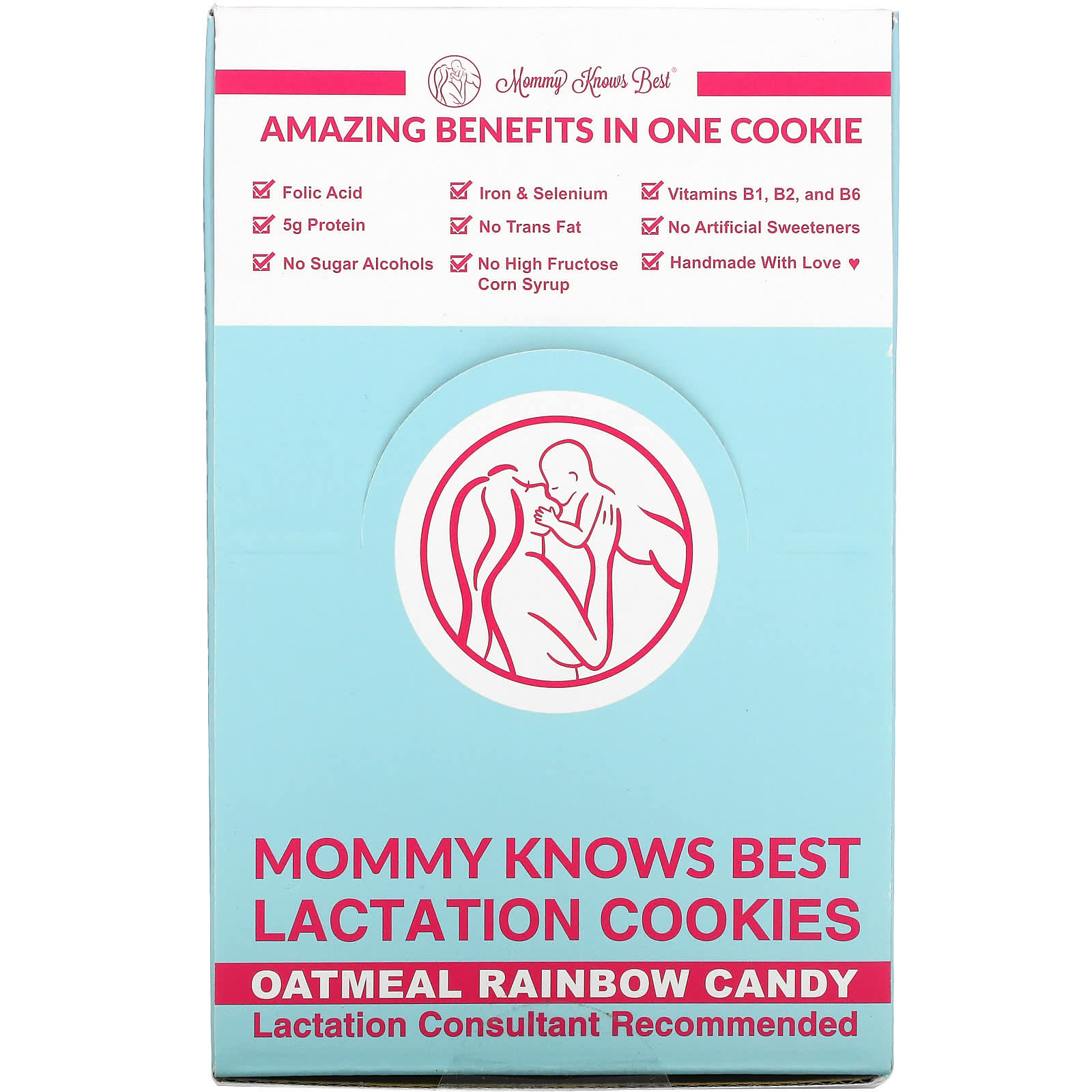 Mommy Knows Best, Lactation Cookies, овсяные радужные конфеты, 10 штук по 2 унции (Товар снят с продажи) 