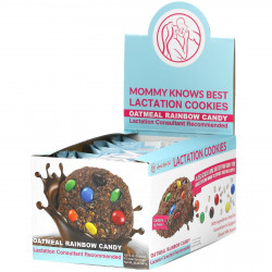 Mommy Knows Best, Lactation Cookies, овсяные радужные конфеты, 10 штук по 2 унции (Товар снят с продажи) 