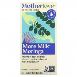 Motherlove, моринга для улучшения лактации, 60 капсул с жидкостью