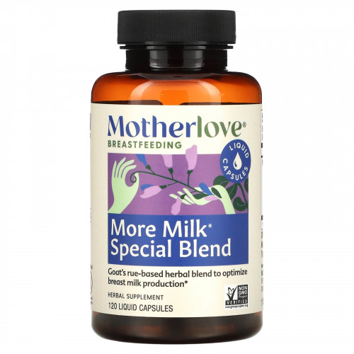 Motherlove, специальная смесь для увеличения количества молока, 120 капсул с жидкостью