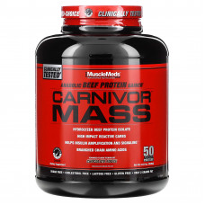 MuscleMeds, Carnivor Mass, анаболическое средство для увеличения количества белка из говядины, шоколадная помадка, 2646 г (5,83 фунта)