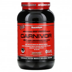 MuscleMeds, Carnivor, биоинженерный изолят говяжьего протеина, ванильная карамель, 888 г (1,95 фунта)