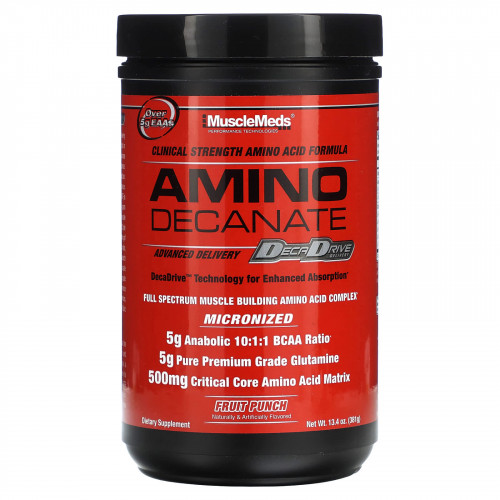 MuscleMeds, АМИНО ДЕКАНАТ, фруктовый пунш, 381 г (13,4 унции)