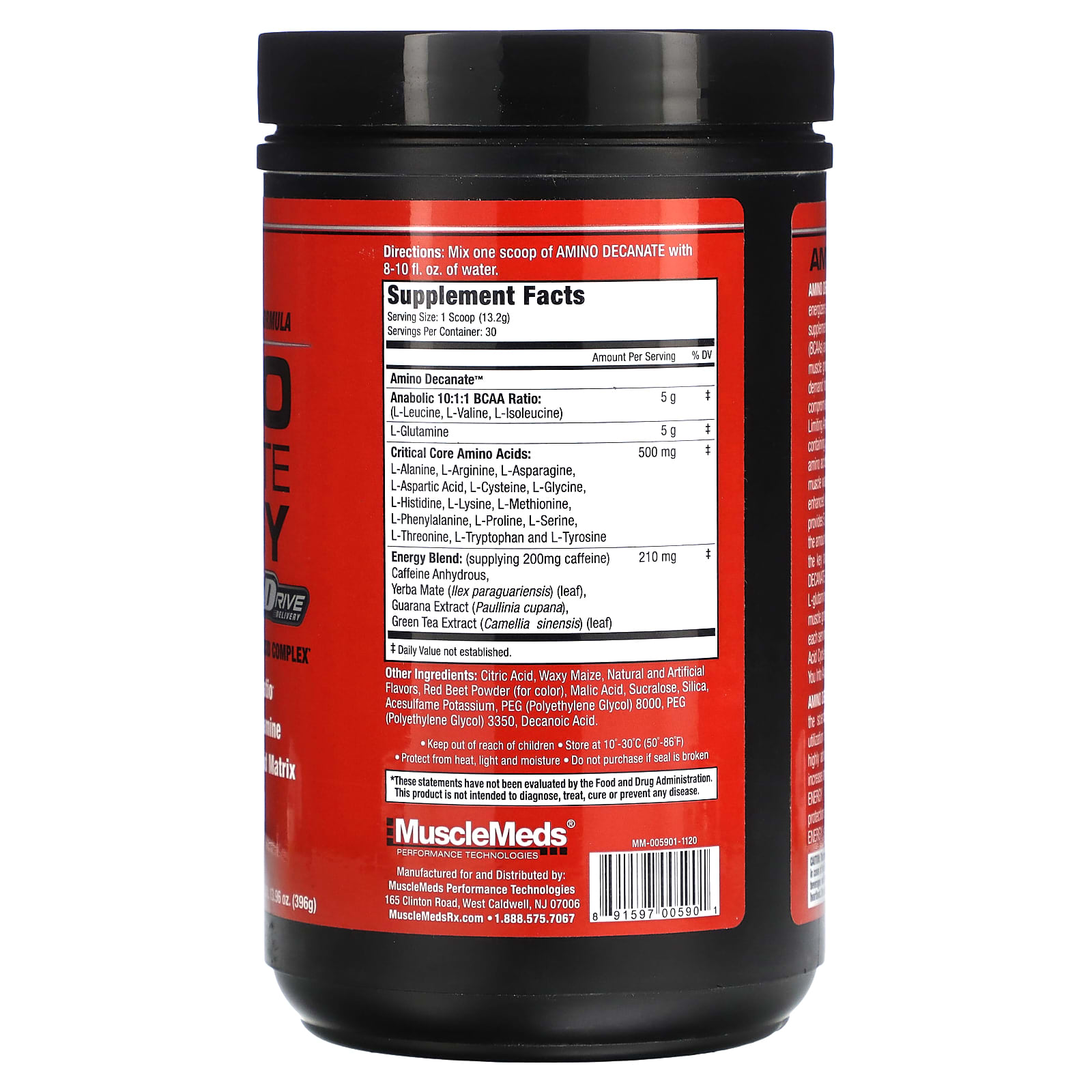 MuscleMeds, Amino Decanate Energy, клубника и киви, 396 г (13,96 унции)