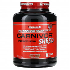 MuscleMeds, Carnivor Shred, гидролизованный протеин, ванильная карамель, 1736 г (3,8 фунта)