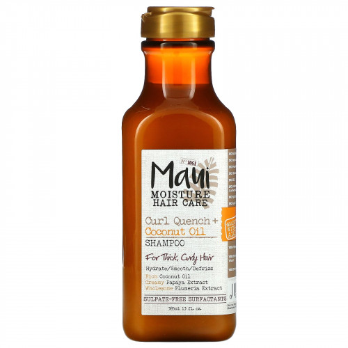 Maui Moisture, Curl Quench + Coconut Oil, шампунь для густых и вьющихся волос, 385 мл (13 жидк. Унций)
