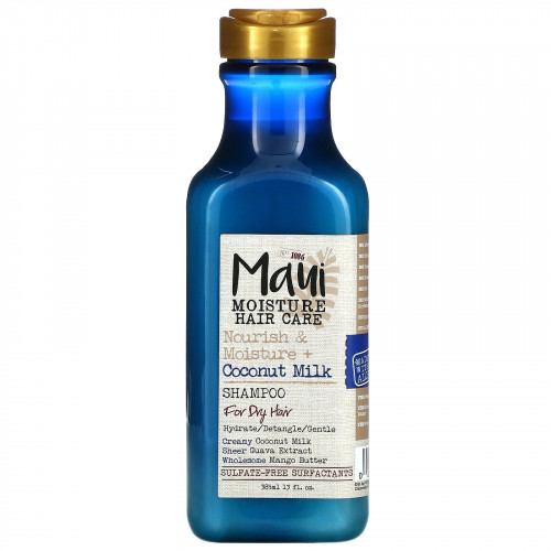 Maui Moisture, Уход за волосами, питательный и увлажняющий шампунь с кокосовым молоком, для сухих волос, 385 мл (13 жидк. Унций)