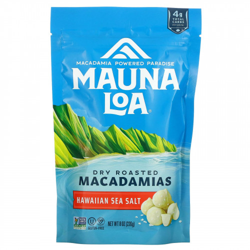 Mauna Loa, Dry Roasted Macadamias, гавайская морская соль, 226 г (8 унций)